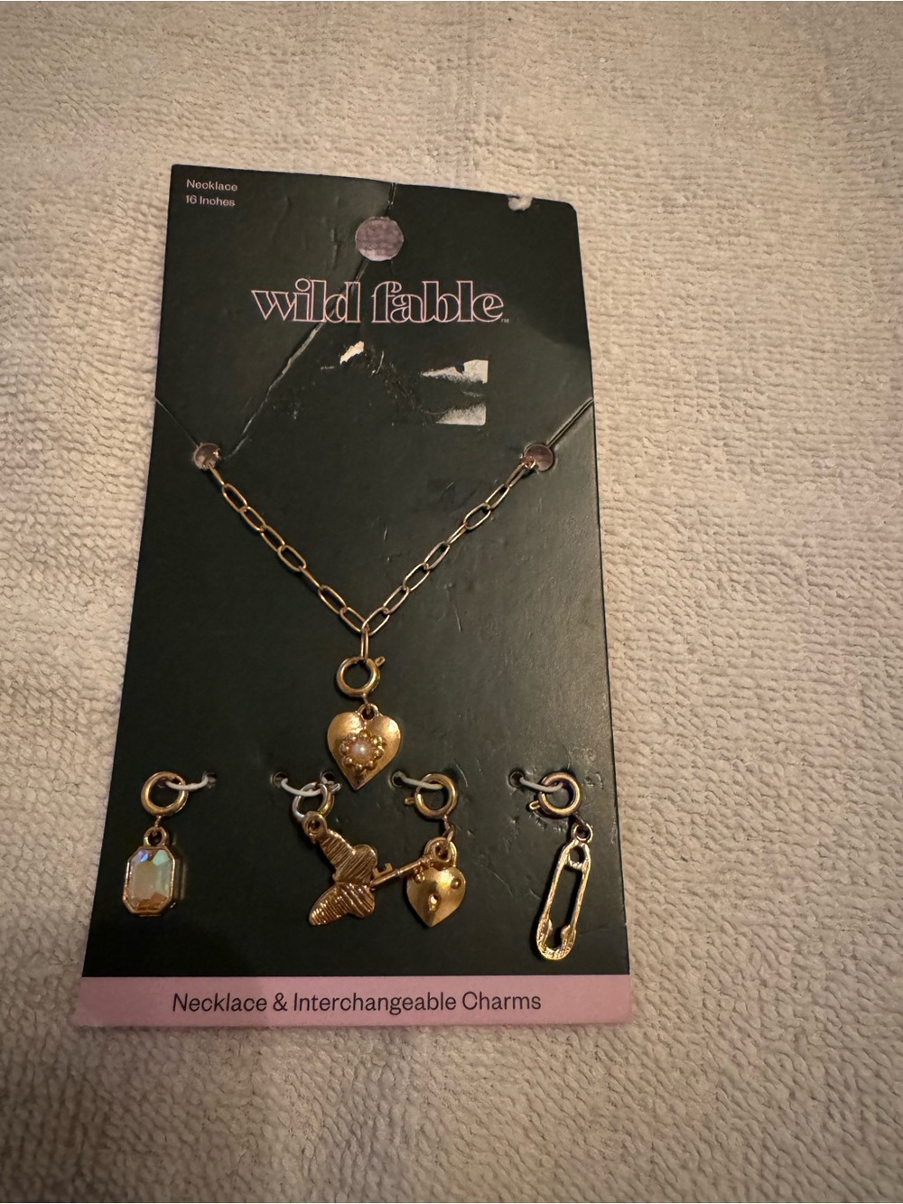 wild fable Gold-Tone Necklace with Interchangeable Charms
